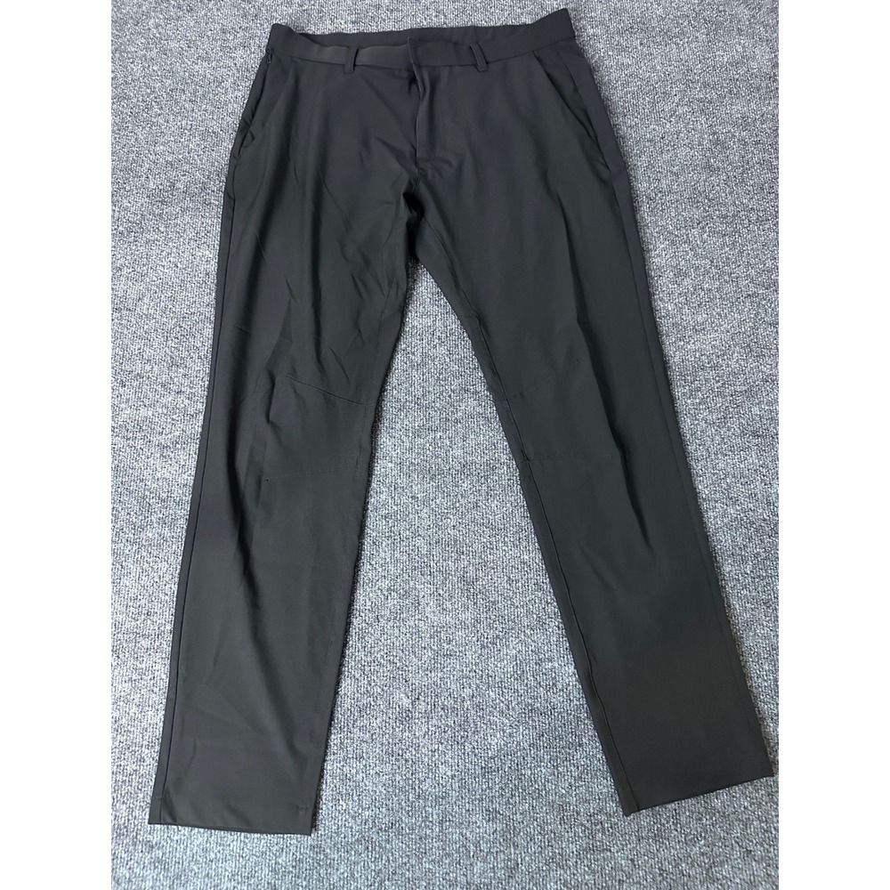 Fabletics Mens Only-Short One Go-To Pant Black Performance Stretch Chino 35x29.5